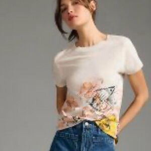 Anthropologie Pia Binazzi Maeve Tropical Fish Floral Tshirt